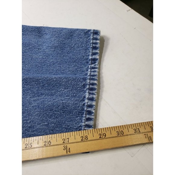 Vintage Wrangler Mens Carpenter Jeans Distressed Denim Blue Med Wash Size 40x30 - Picture 10 of 10